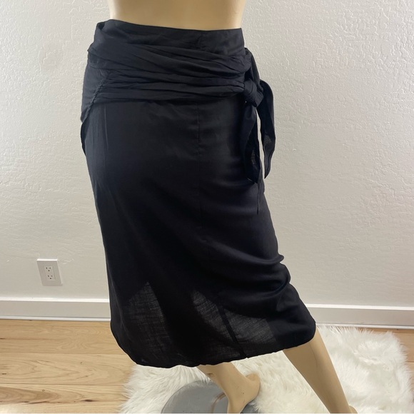 ASOS designs- black petite cover up sarong wrap skirt w side tie- US 6 - Picture 5 of 15